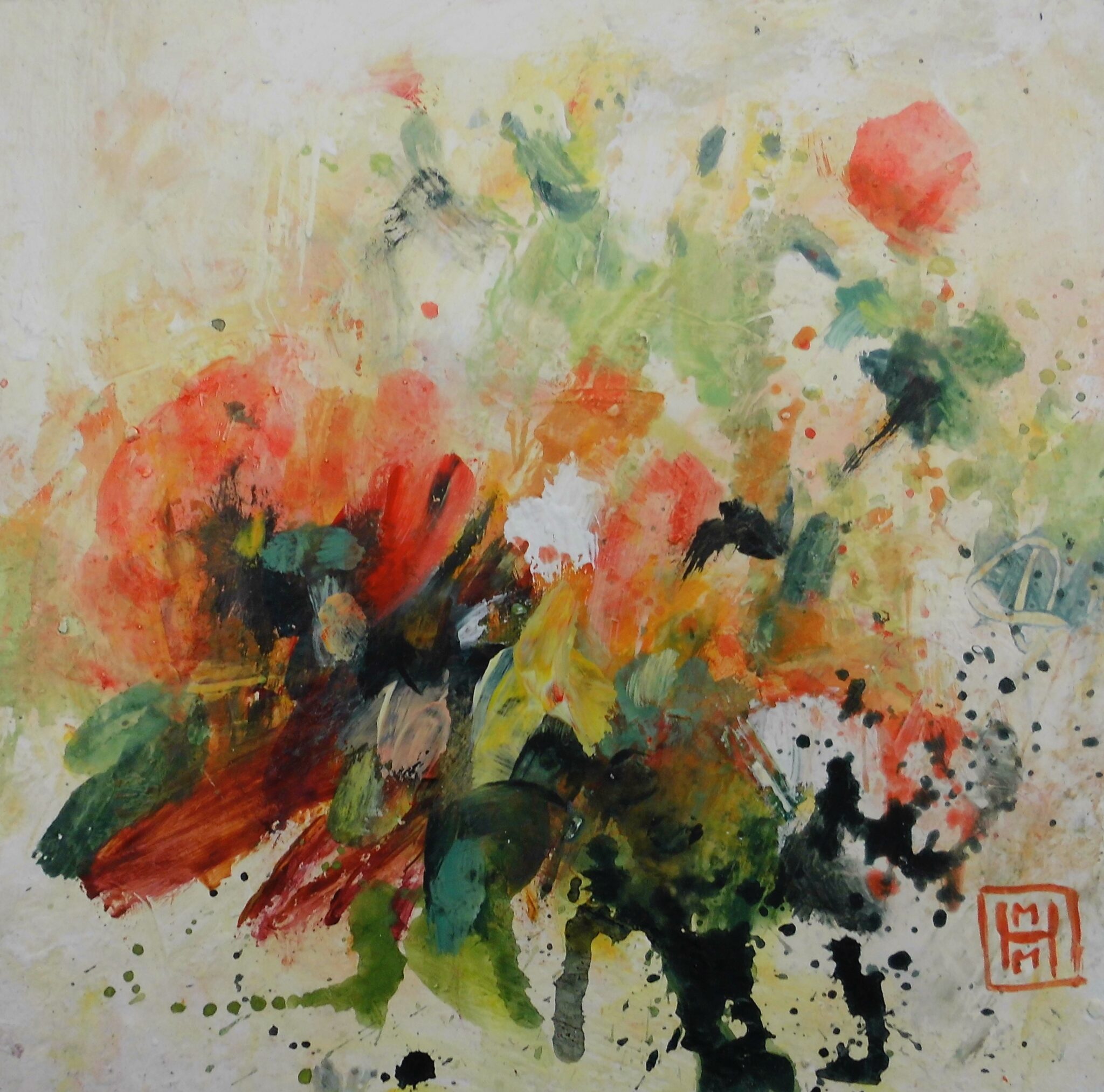 23 cm x 23 cm Acryl auf Pappe