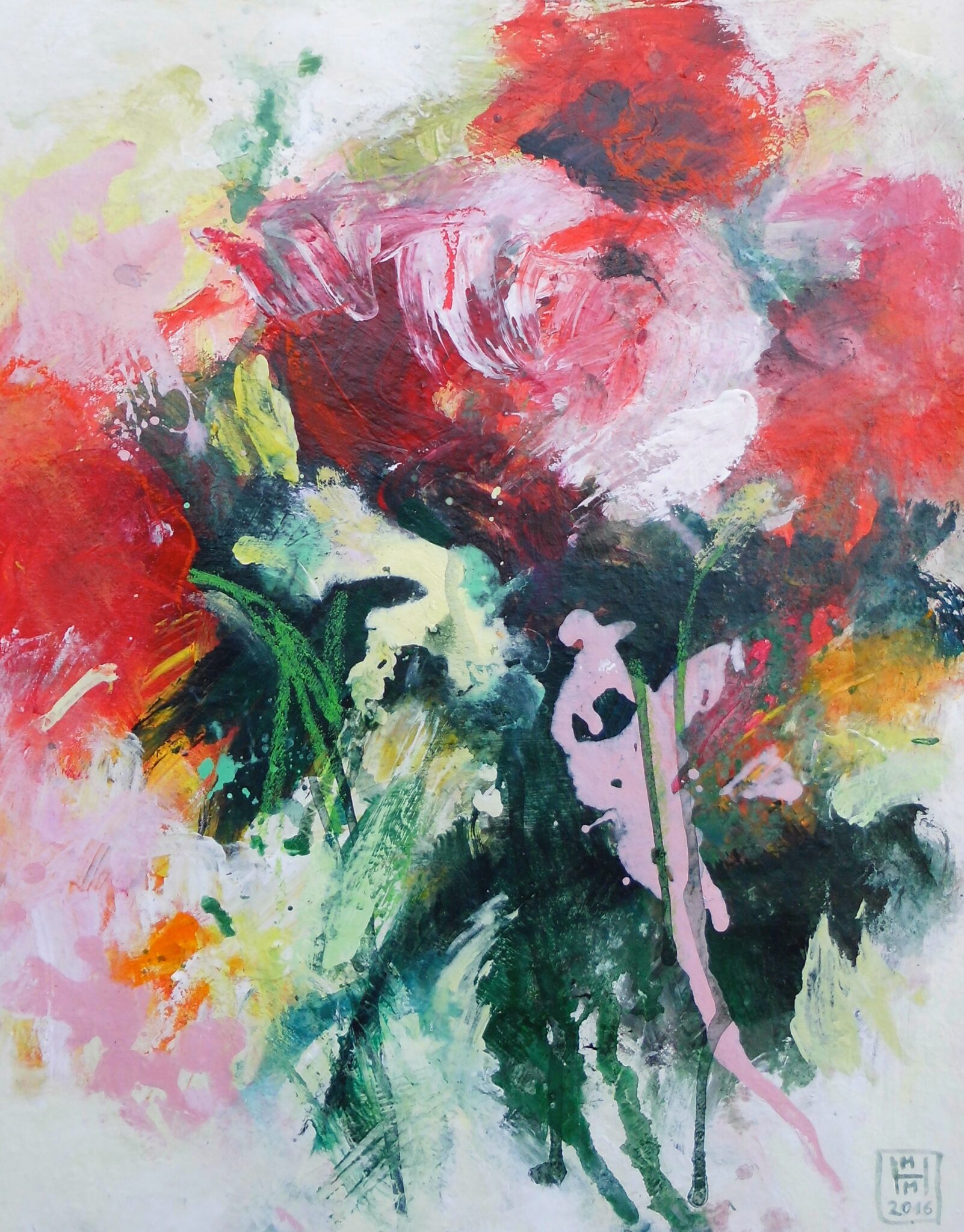 50 cm x 40 cm Mischtechnik auf Pappe